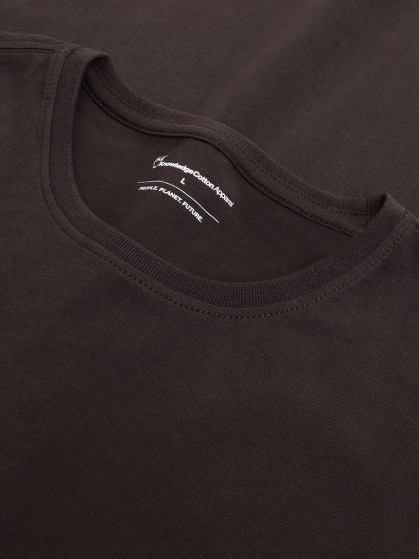 KnowledgeCotton Apparel - MEN Regular fit Basic tee T-shirts 1487 Chocolate Torte