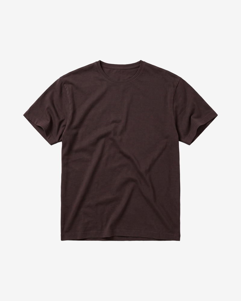 KnowledgeCotton Apparel - MEN Regular fit Basic tee T-shirts 1487 Chocolate Torte