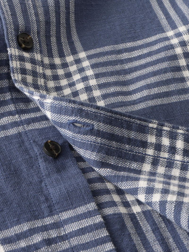KnowledgeCotton Apparel - MEN Regular fit checkered shirt - GOTS/Vegan Shirts 7021 blue check