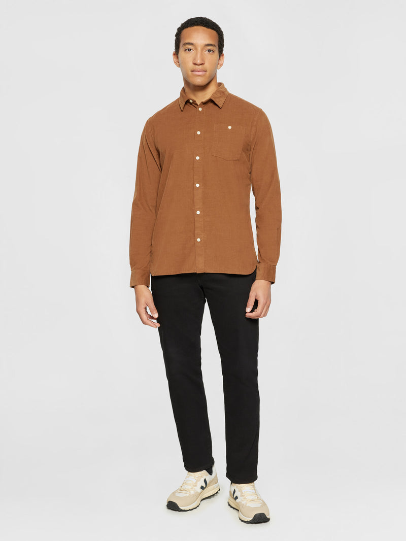 KnowledgeCotton Apparel - MEN Regular fit corduroy shirt Shirts 1121 Dachshund