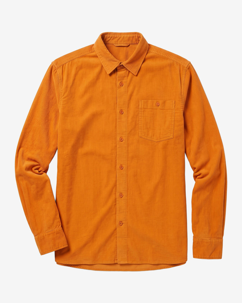 KnowledgeCotton Apparel - MEN Regular fit corduroy shirt Shirts 1502 Golden Oak