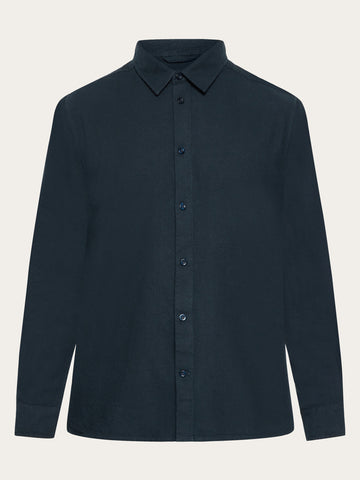 KnowledgeCotton Apparel - MEN Dune regular flannel shirt Shirts 1001 Total Eclipse