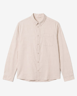 KnowledgeCotton Apparel - MEN Regular fit melangé flannel shirt Shirts 1165 Greige
