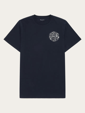 KnowledgeCotton Apparel - MEN Regular fit print t-shirt - GOTS/Vegan T-shirts 1412 Night Sky