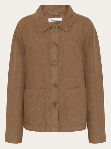 KnowledgeCotton Apparel - WMN Regular linen overshirt - GOTS/Vegan Overshirts 1019 Tuffet