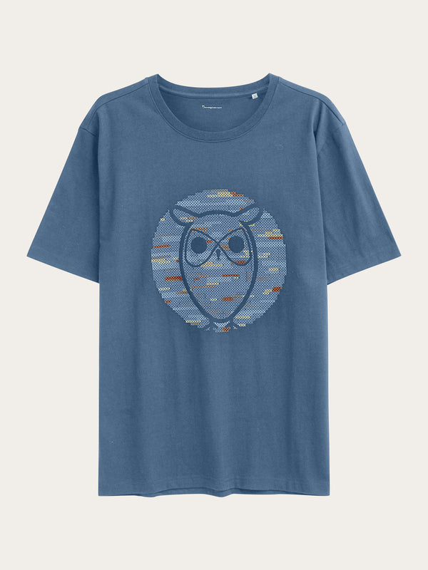 Buy Regular short sleeve heavy single owl cross stitch print t 