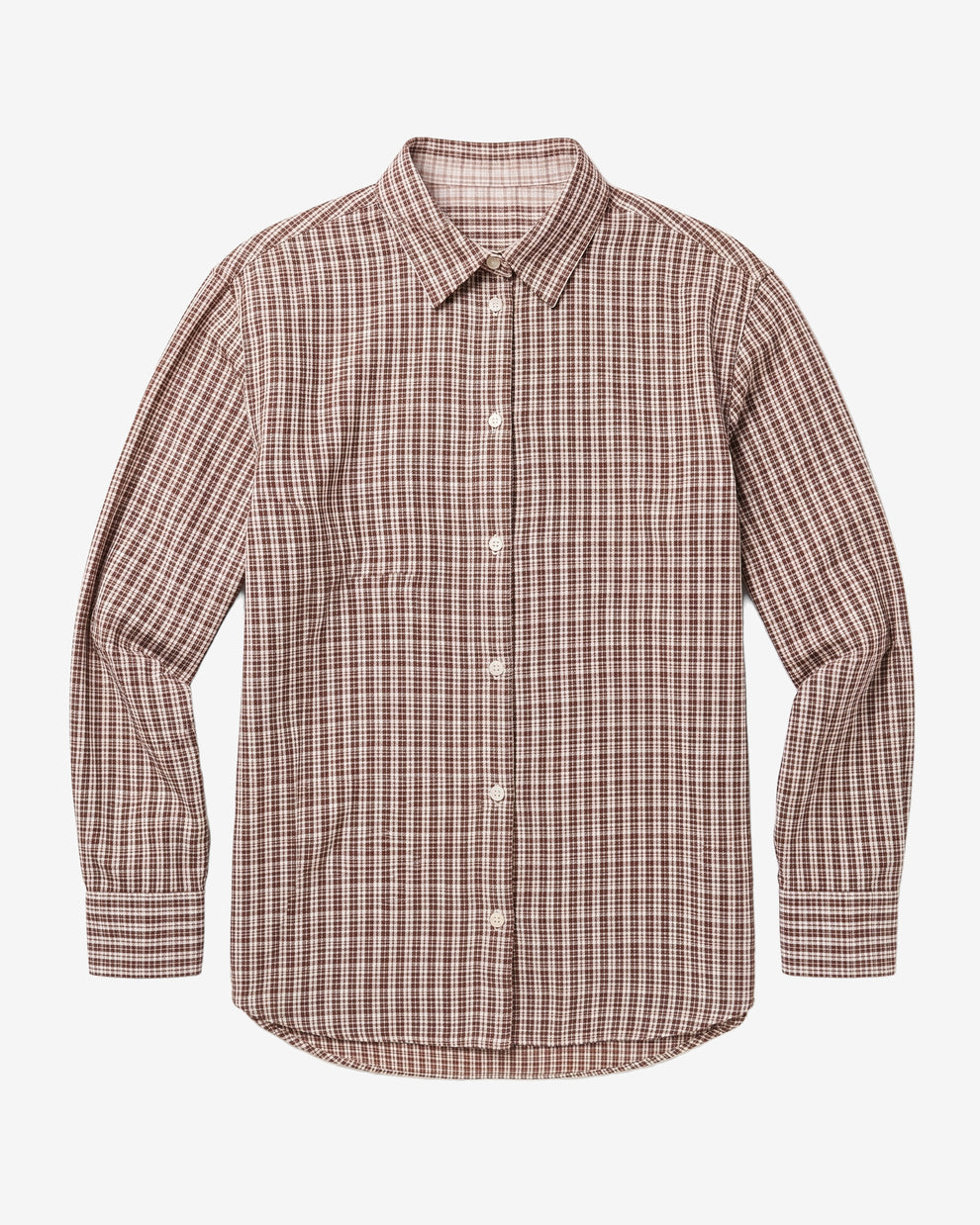 KnowledgeCotton Apparel - WMN Relaxed check shirt Shirts 7026 Brown check
