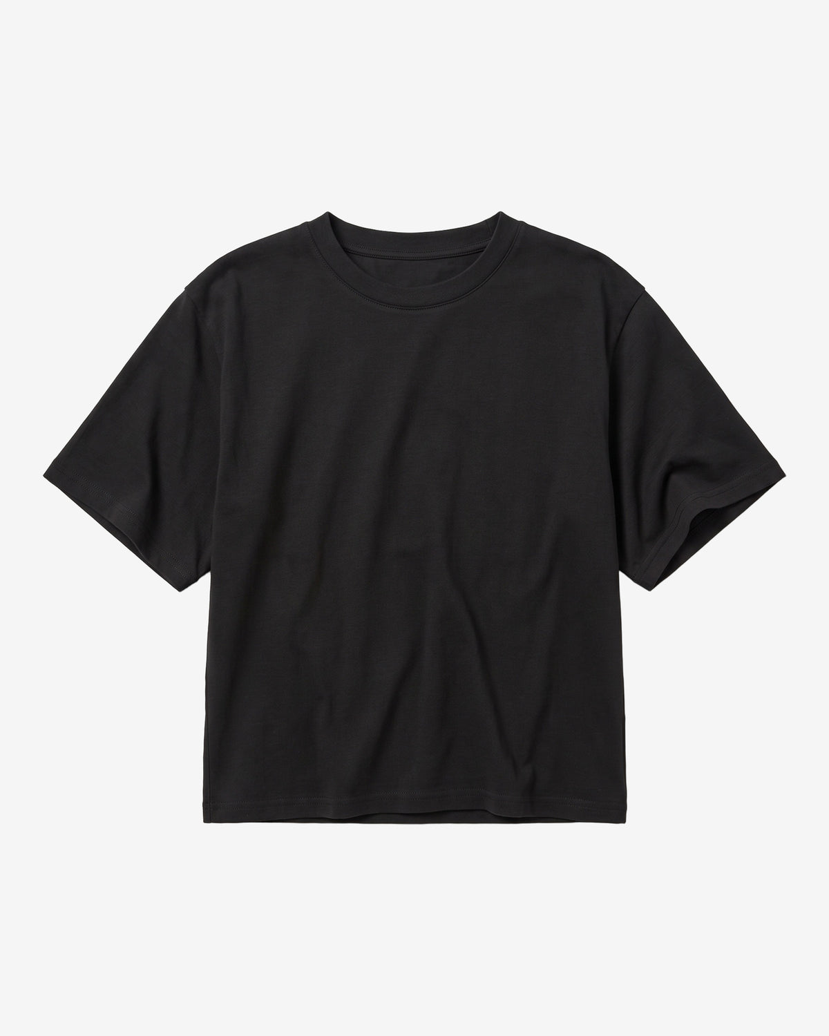 KnowledgeCotton Apparel - WMN Relaxed mercerized t-shirt T-shirts 1300 Black Jet