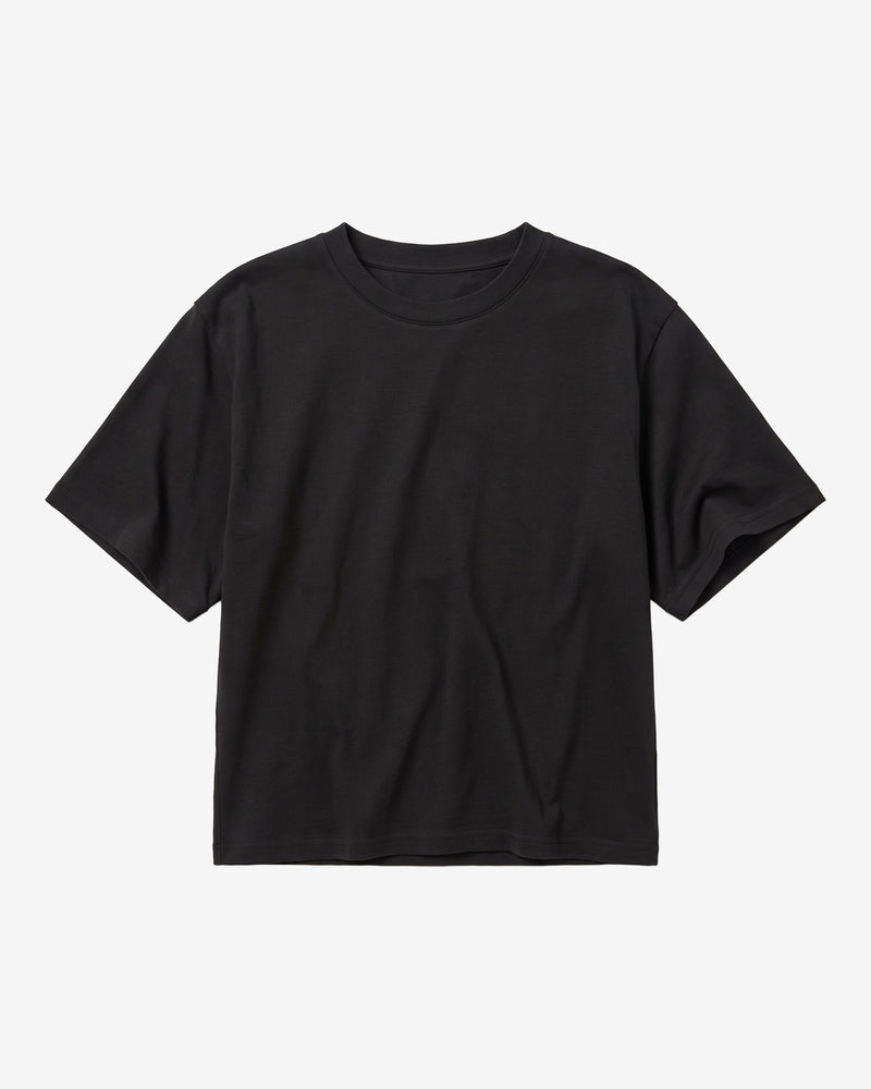 KnowledgeCotton Apparel - WMN Relaxed mercerized t-shirt T-shirts 1300 Black Jet