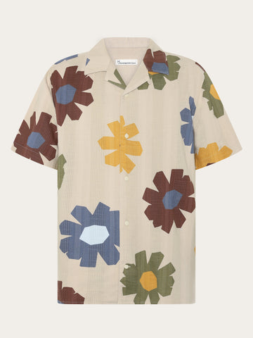 KnowledgeCotton Apparel - MEN Relaxed print short sleeve shirt Shirts 9932 Multi color AOP