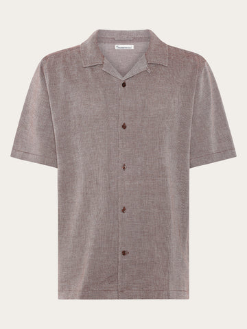 KnowledgeCotton Apparel - MEN Relaxed short sleeve shirt Shirts 1489 Shaved Chocolate