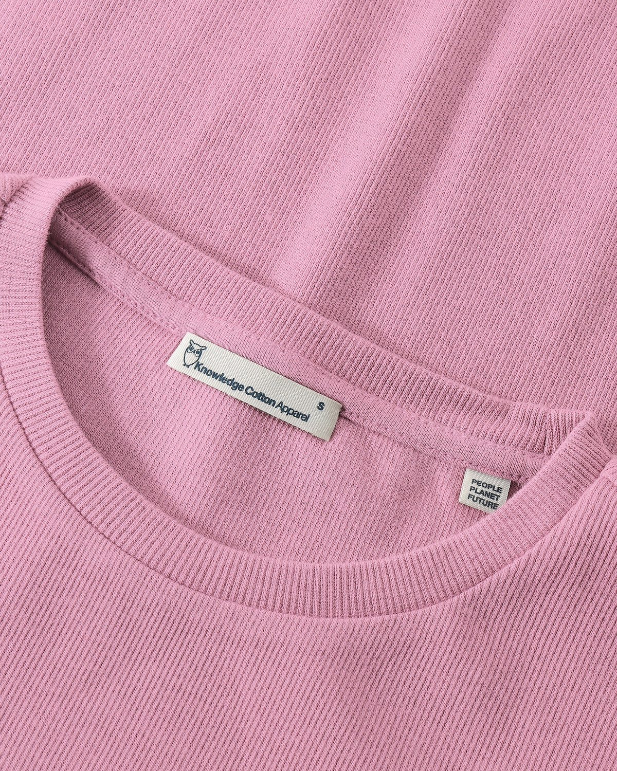 KnowledgeCotton Apparel - WMN Rib Scoop neck long sleeved Long Sleeves 1503 Orchid Haze