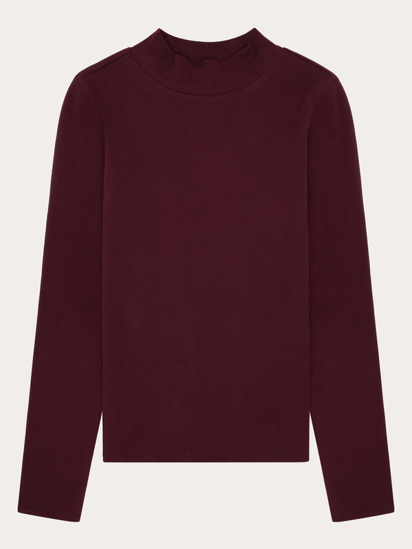 KnowledgeCotton Apparel - WMN Rib high neck LS Long Sleeves 1281 Fig