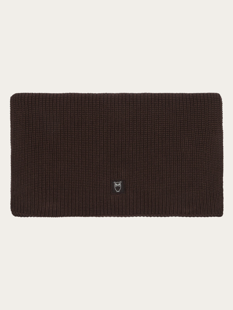 KnowledgeCotton Apparel - UNI Rib knit scarf Scarfs 1394 Chocolate Plum