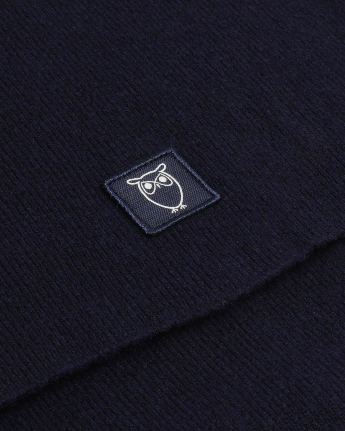 KnowledgeCotton Apparel - UNI Rib knit wool scarf Scarfs 1001 Total Eclipse