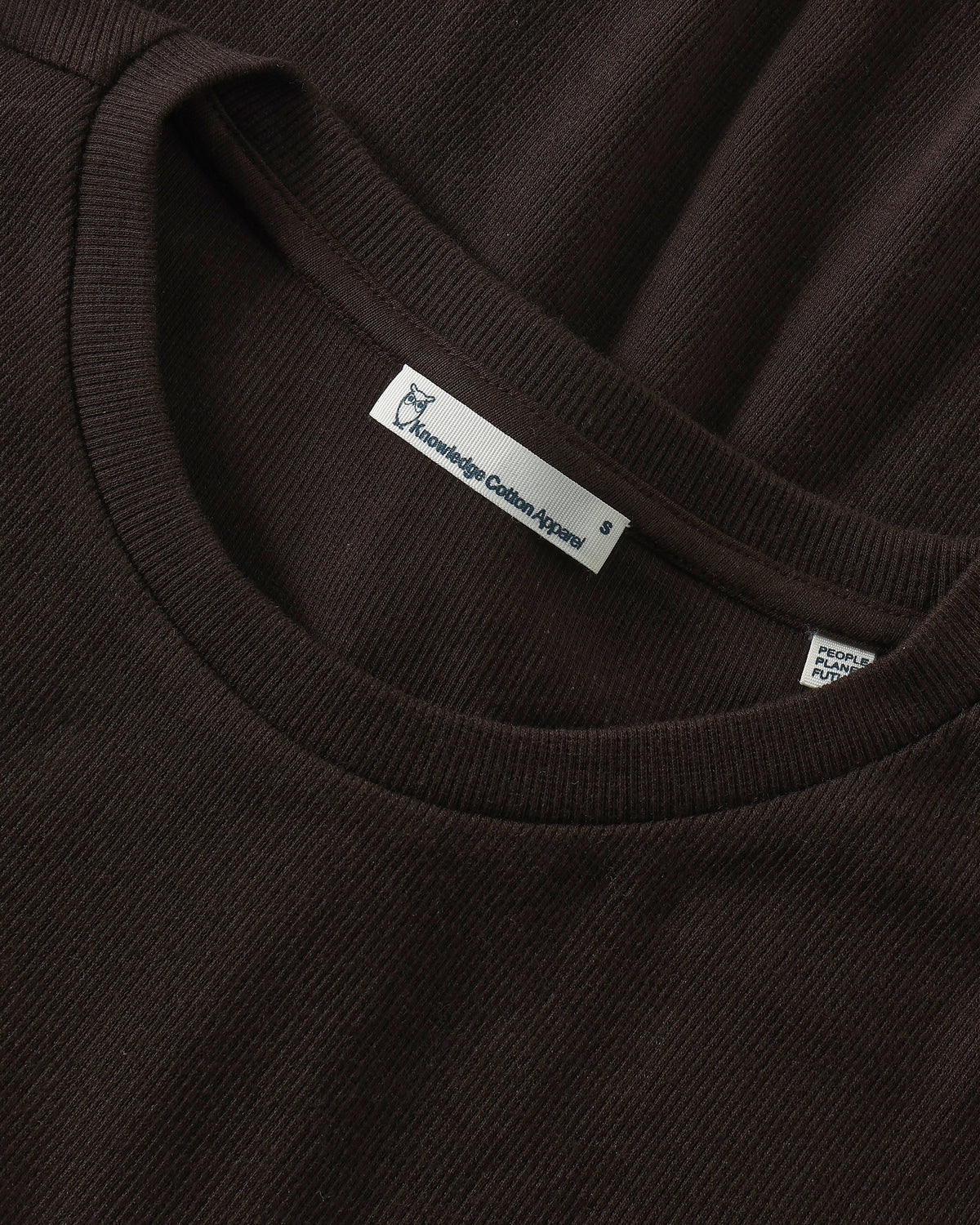 KnowledgeCotton Apparel - WMN Rib t-shirt T-shirts 1487 Chocolate Torte