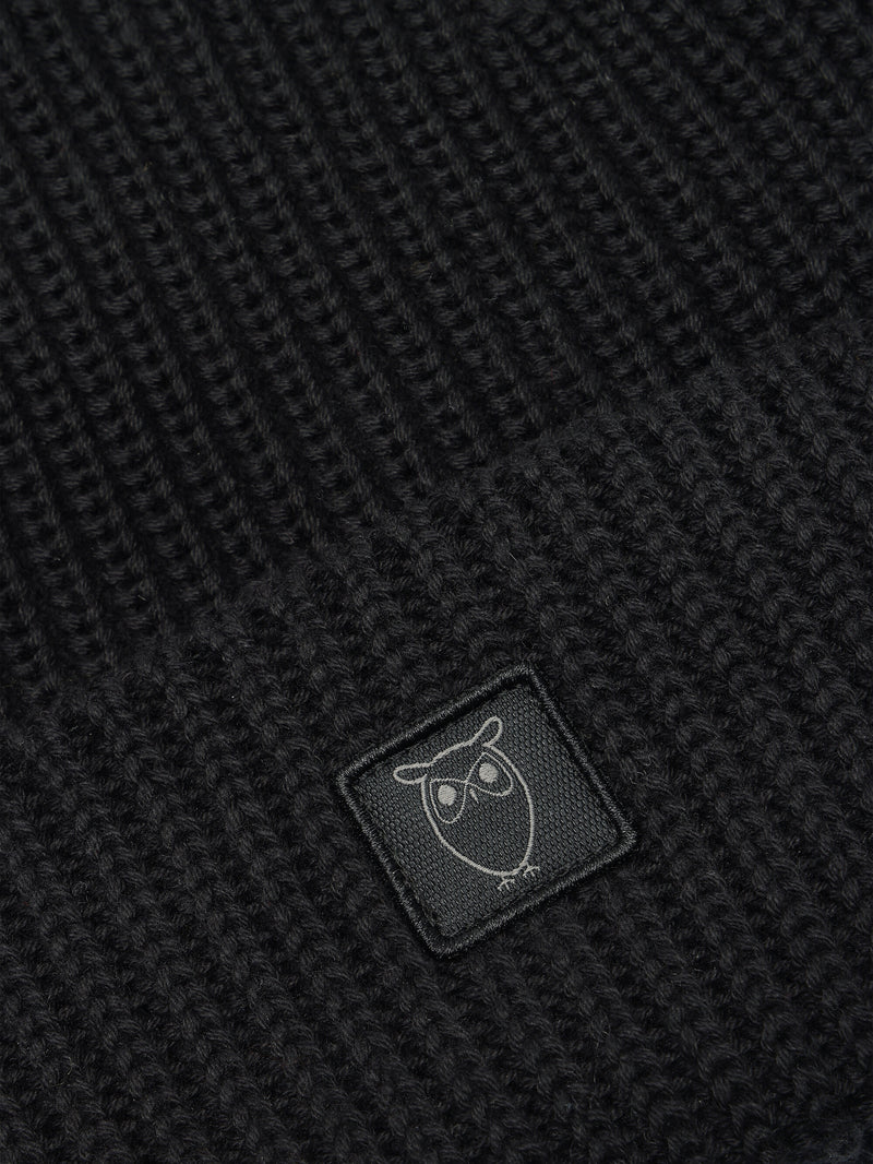 KnowledgeCotton Apparel - UNI Ribbing hat Hats 1300 Black Jet