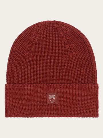 KnowledgeCotton Apparel - UNI Ribbing hat Hats 1478 Fired Brick