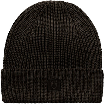 KnowledgeCotton Apparel - UNI Ribbing hat Hats 1487 Chocolate Torte