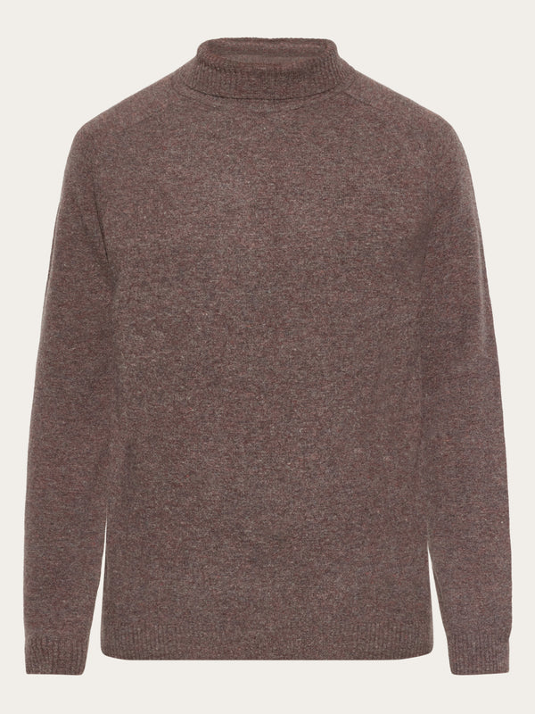 KnowledgeCotton Apparel - MEN Roll neck knit Knits 1243 Demitasse (brown)