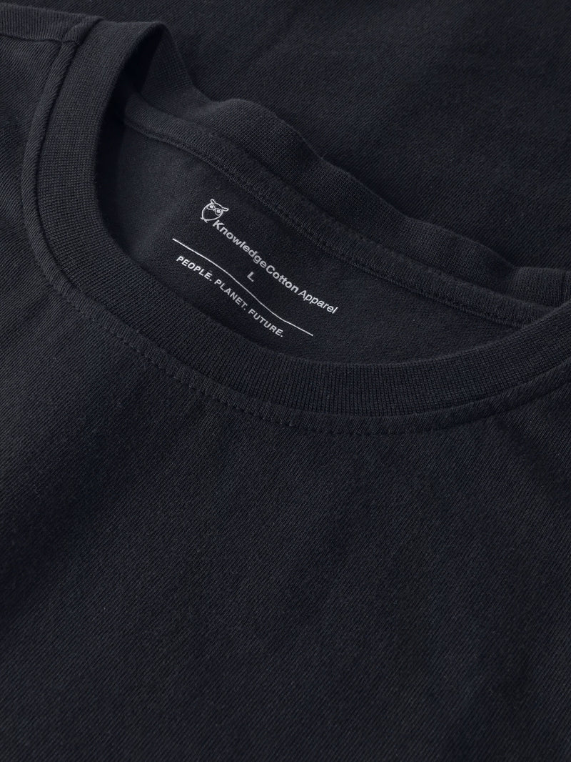 KnowledgeCotton Apparel - MEN SOS Regenerative Organic Cotton Chest Print T-Shirt GOTS/Vegan T-shirts 1412 Night Sky