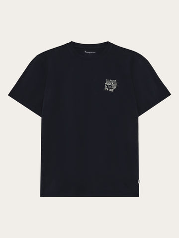 KnowledgeCotton Apparel - MEN SOS Regenerative Organic Cotton Chest Print T-Shirt GOTS/Vegan T-shirts 1412 Night Sky