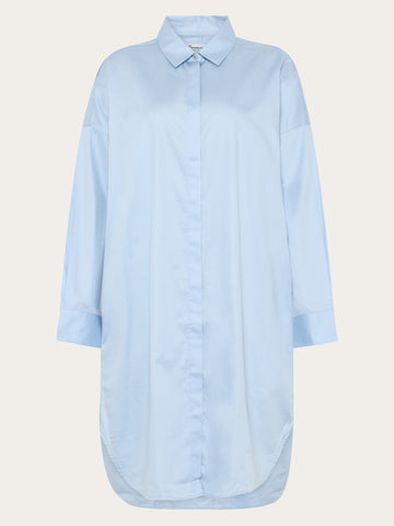 KnowledgeCotton Apparel - WMN Satin shirt dress Dresses 1009 Skyway