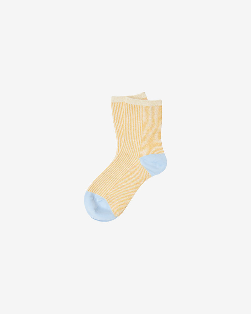 KnowledgeCotton Apparel - WMN Single pack Colorblock rib socks Socks 1352 Impala