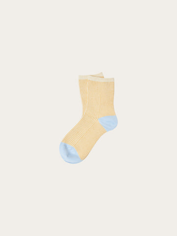KnowledgeCotton Apparel - WMN Single pack Colorblock rib socks Socks 1352 Impala