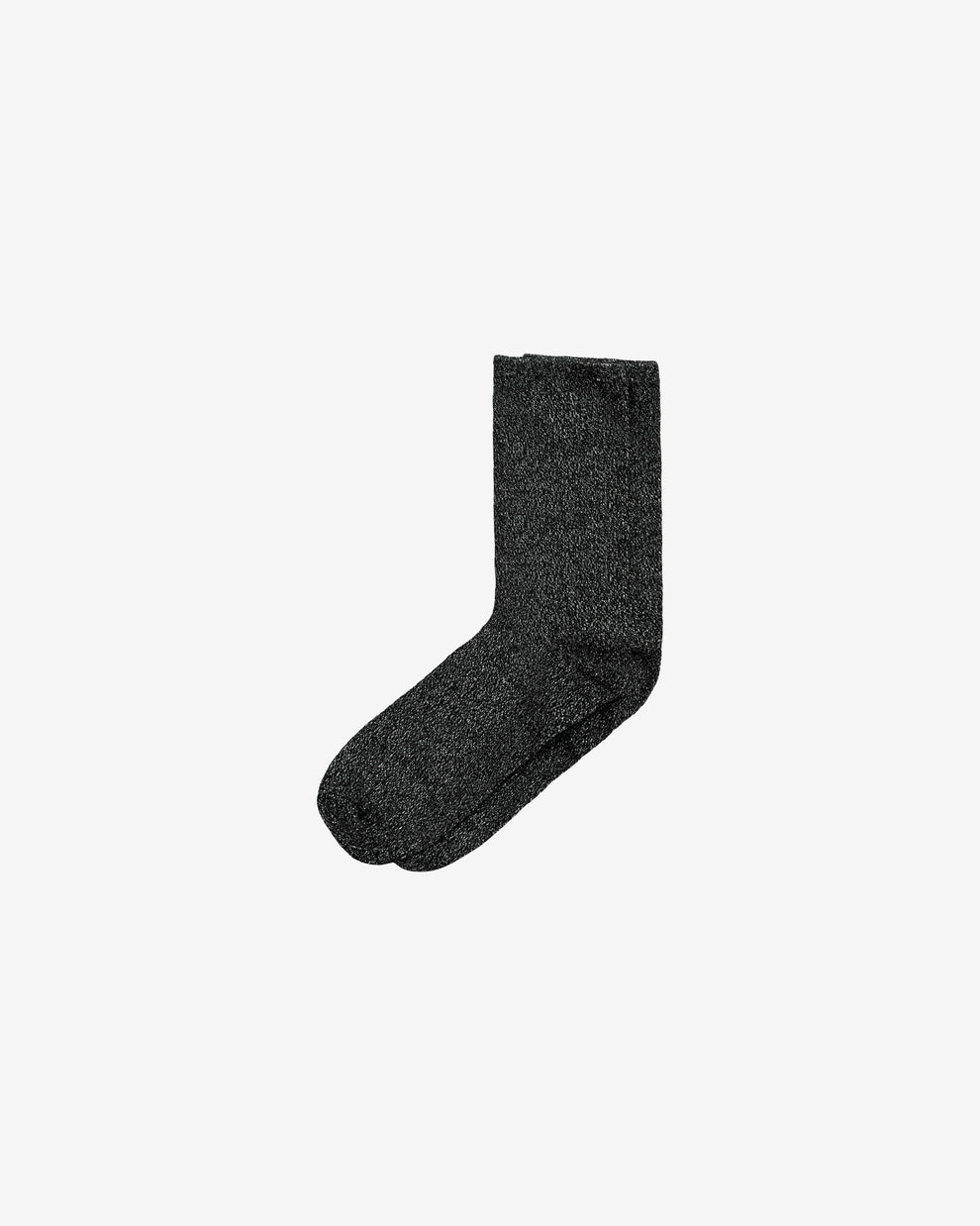 KnowledgeCotton Apparel - WMN Single pack Glitter socks Socks 1300 Black Jet