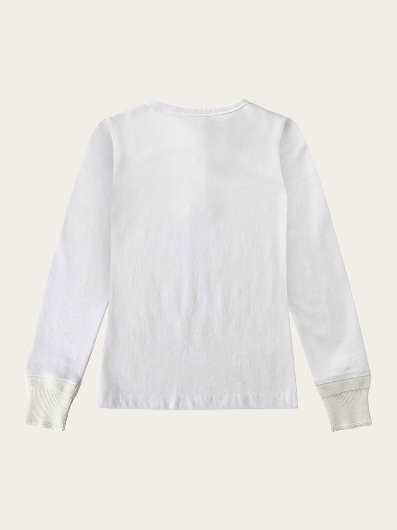 KnowledgeCotton Apparel - YOUNG Slim long sleeve henley - GOTS/Vegan Henleys 1010 Bright White