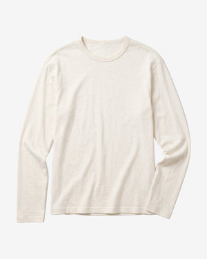 KnowledgeCotton Apparel - MEN Slub long sleeve t-shirt Long Sleeves 1387 Egret