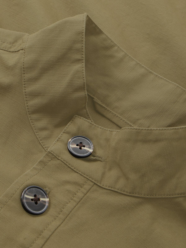 KnowledgeCotton Apparel - MEN Slub overshirt - GOTS/Vegan Overshirts 1068 Burned Olive