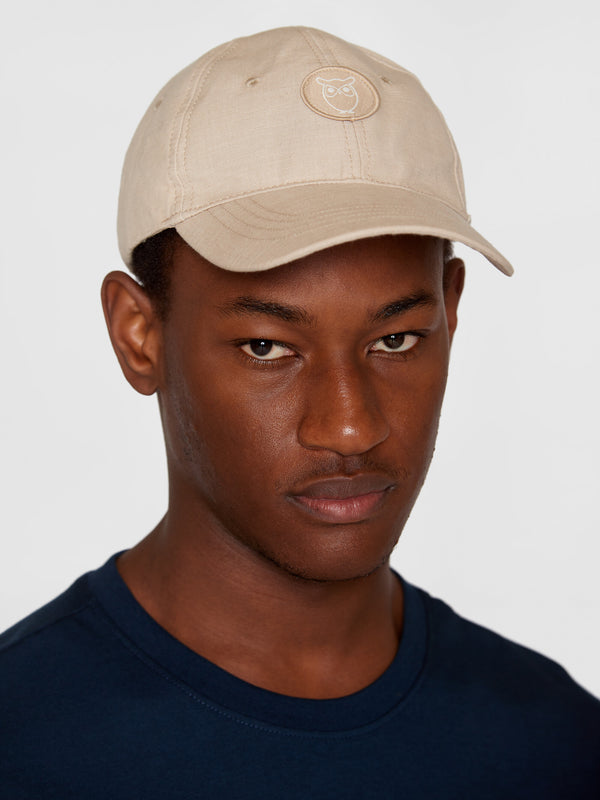 KnowledgeCotton Apparel - UNI Slub yarn baseball cap - GOTS/Vegan Caps 1228 Light feather gray