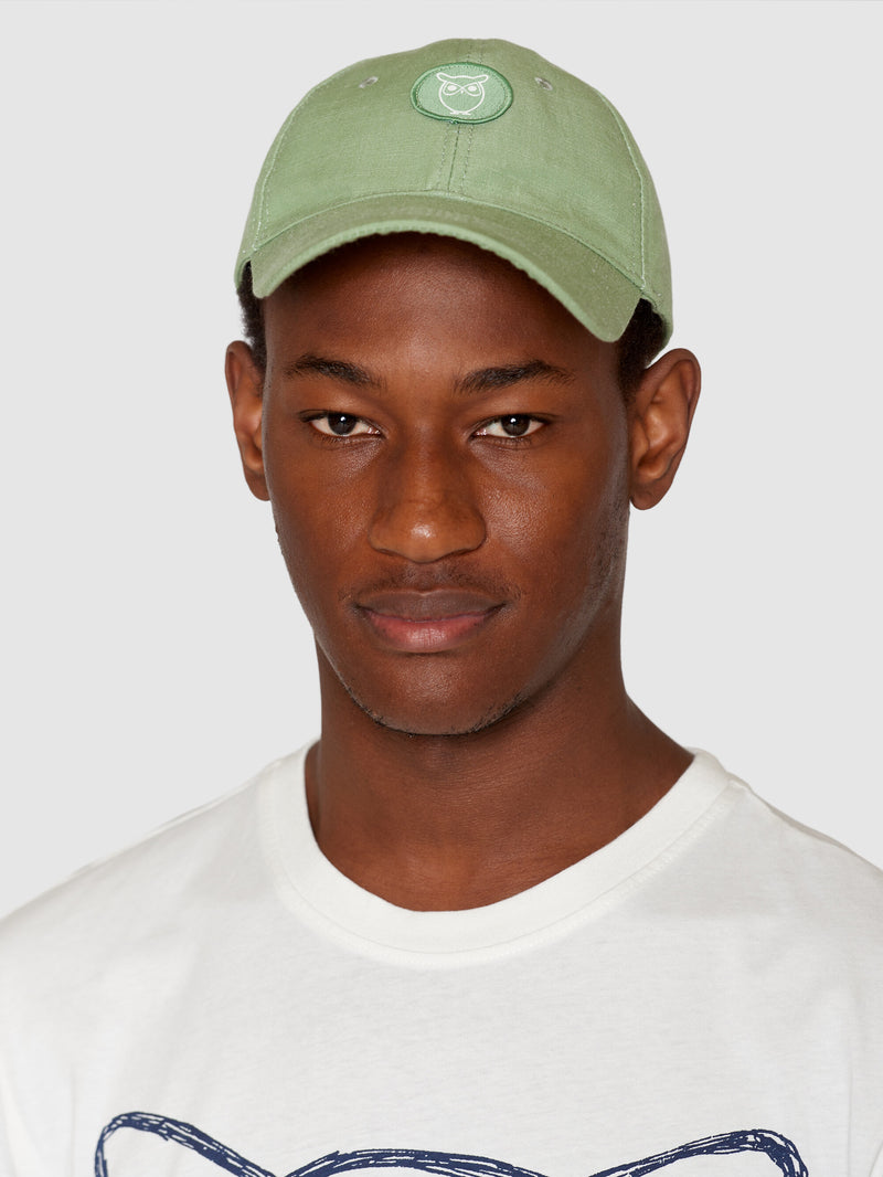 Buy Slub yarn baseball cap GOTS Vegan Shale Green from KnowledgeCotton Apparel
