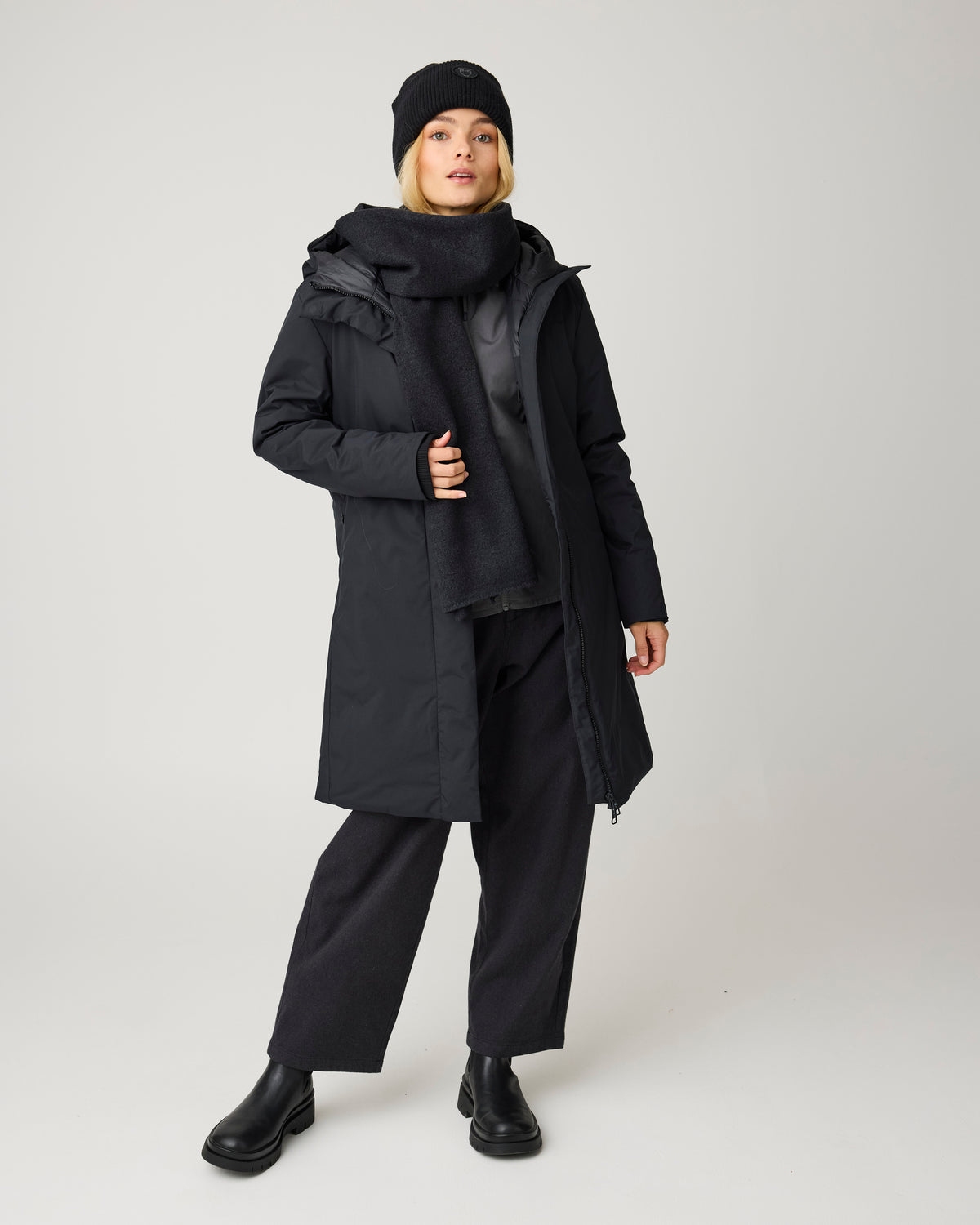 KnowledgeCotton Apparel - WMN Soft Shell Parka Jackets 1300 Black Jet