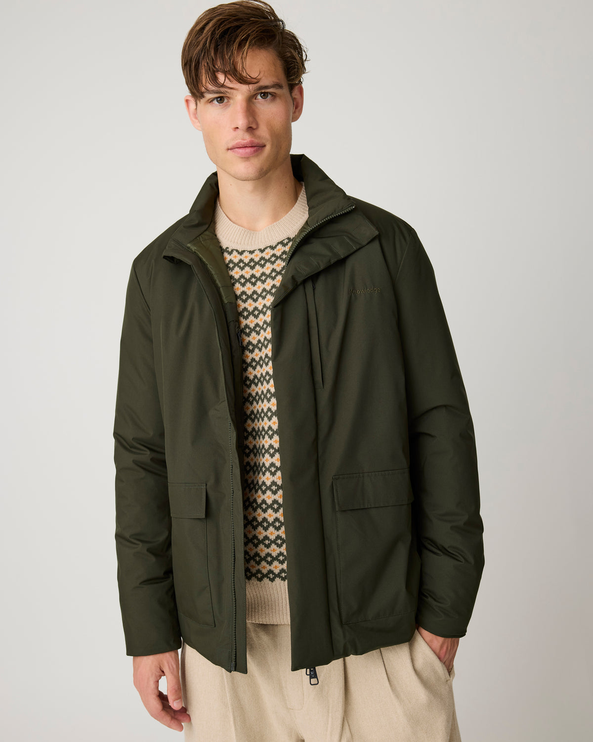 KnowledgeCotton Apparel - MEN Soft shell Jacket Jackets 1090 Forest Night