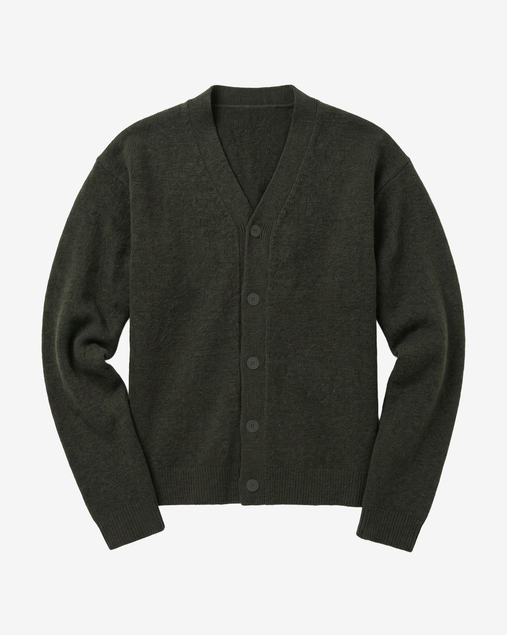 KnowledgeCotton Apparel - MEN Soufflé yarn cardigan Knits 1090 Forest Night