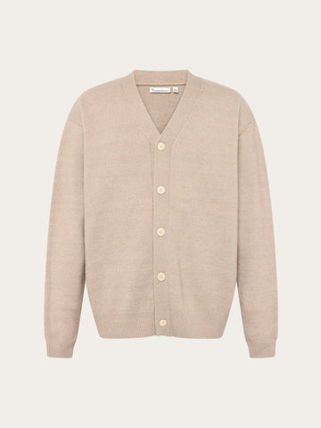 KnowledgeCotton Apparel - MEN Soufflé yarn cardigan Knits 1228 Light feather gray