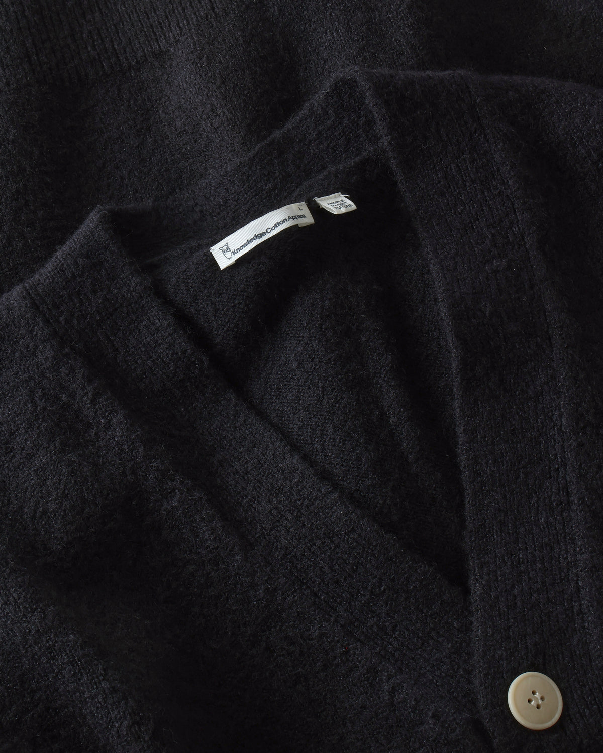 KnowledgeCotton Apparel - MEN Soufflé yarn cardigan Knits 1412 Night Sky