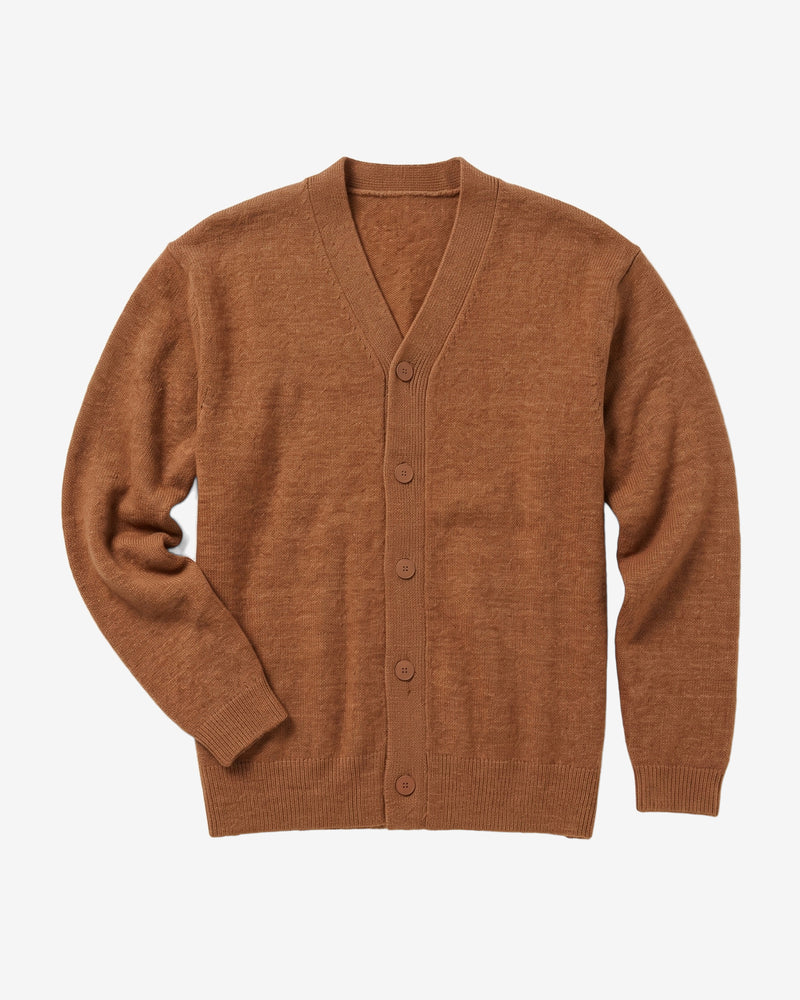 KnowledgeCotton Apparel - MEN Soufflé yarn cardigan Knits 1499 Lion