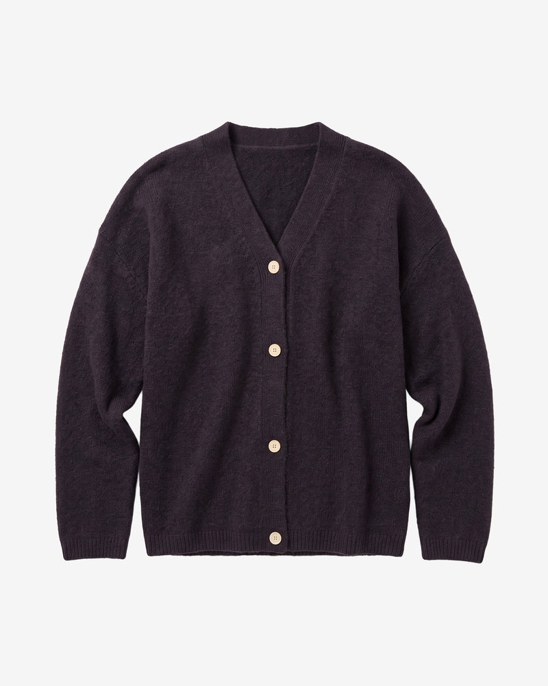 KnowledgeCotton Apparel - WMN Soufflé yarn cardigan Knits 1300 Black Jet