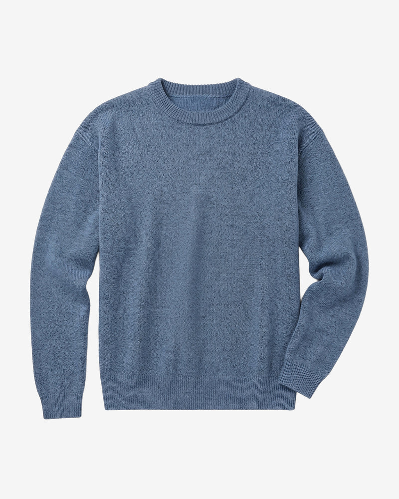 KnowledgeCotton Apparel - MEN Soufflé yarn sweater Knits 1226 Vintage Indigo
