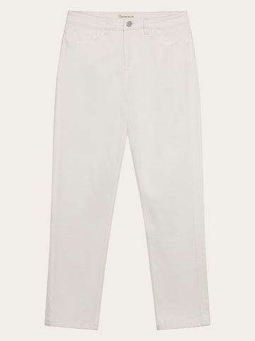 KnowledgeCotton Apparel - WMN Stella slim twill pants Pants 1387 Egret