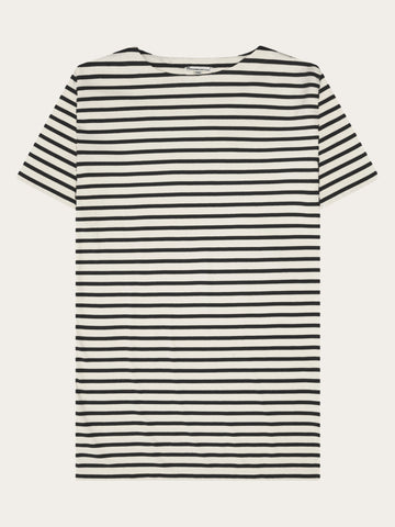 KnowledgeCotton Apparel - WMN Stripe t-shirt dress Dresses 8036 Navy