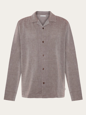 KnowledgeCotton Apparel - MEN Structure shirt Shirts 1489 Shaved Chocolate