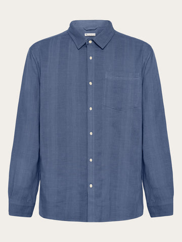 KnowledgeCotton Apparel - MEN Structure shirt Shirts 1226 Vintage Indigo