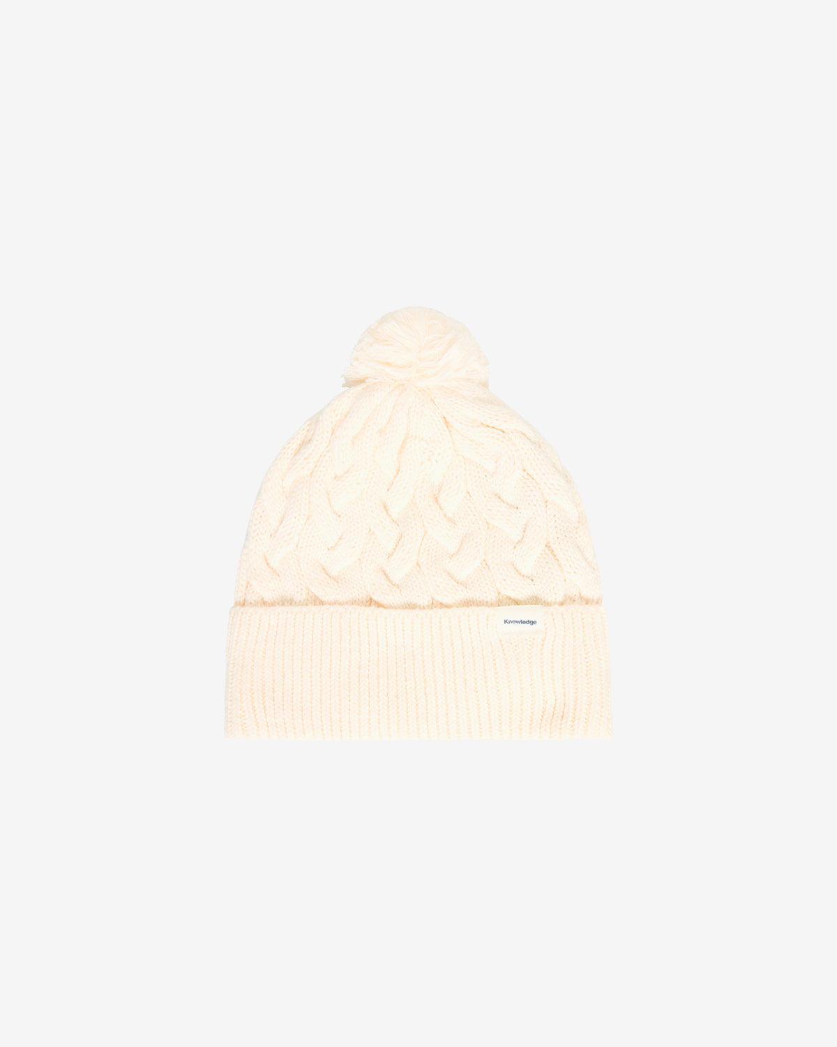 KnowledgeCotton Apparel - UNI Tassel cable beanie Hats 1387 Egret