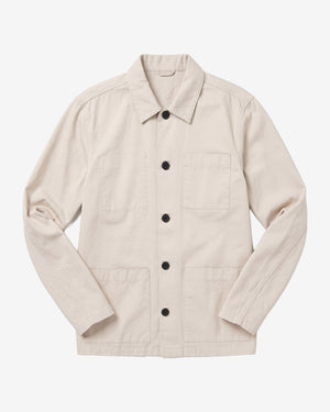 KnowledgeCotton Apparel - MEN Twill overshirt Overshirts 1228 Light feather gray