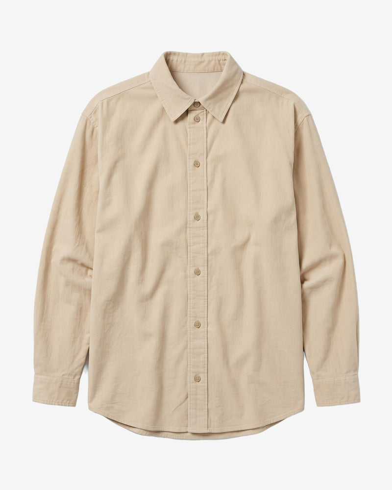 KnowledgeCotton Apparel - WMN Vega relaxed corduroy shirt Shirts 1228 Light feather gray